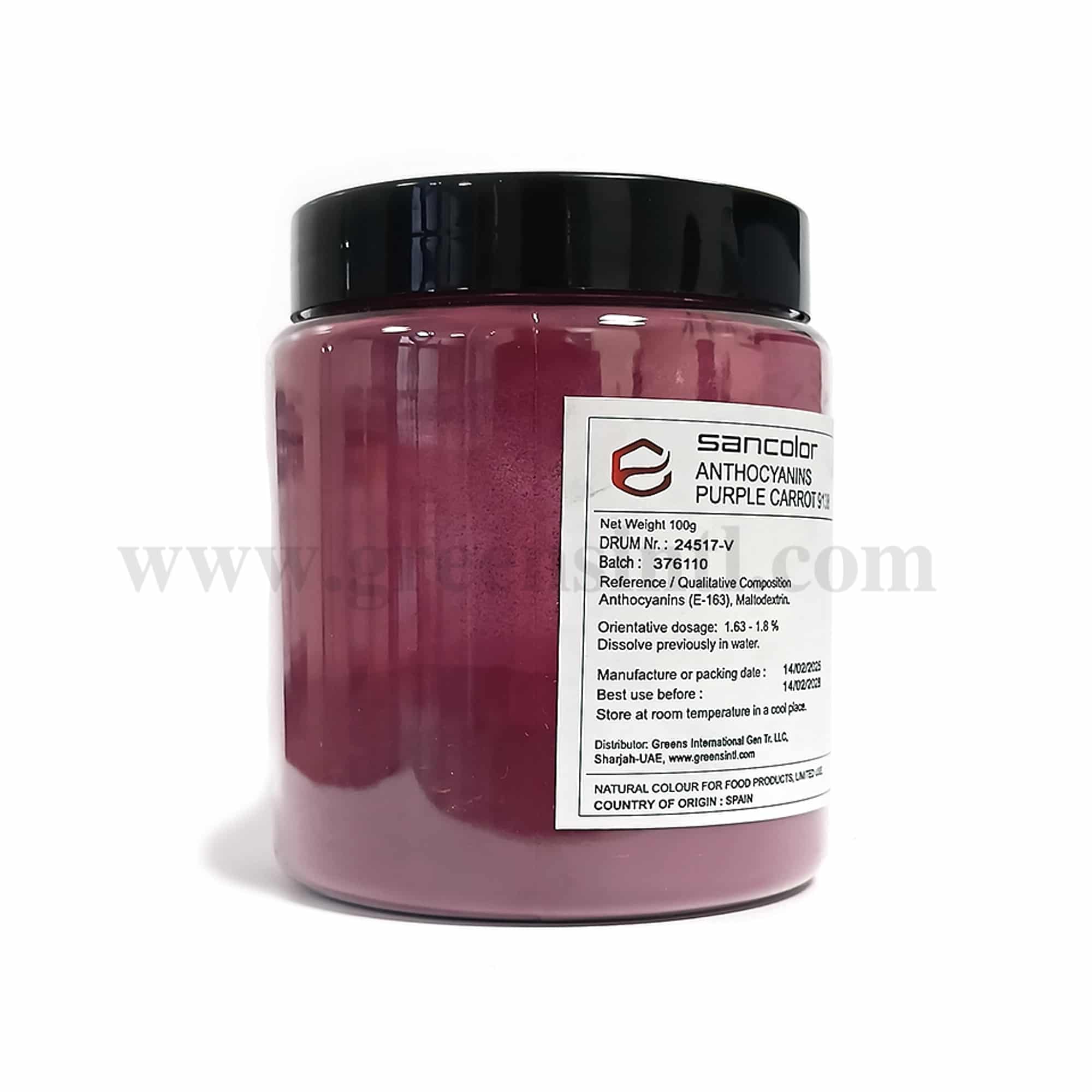 SANCOLOR Natural Food Color Powder Anthocyanins Purple Carrot 100g