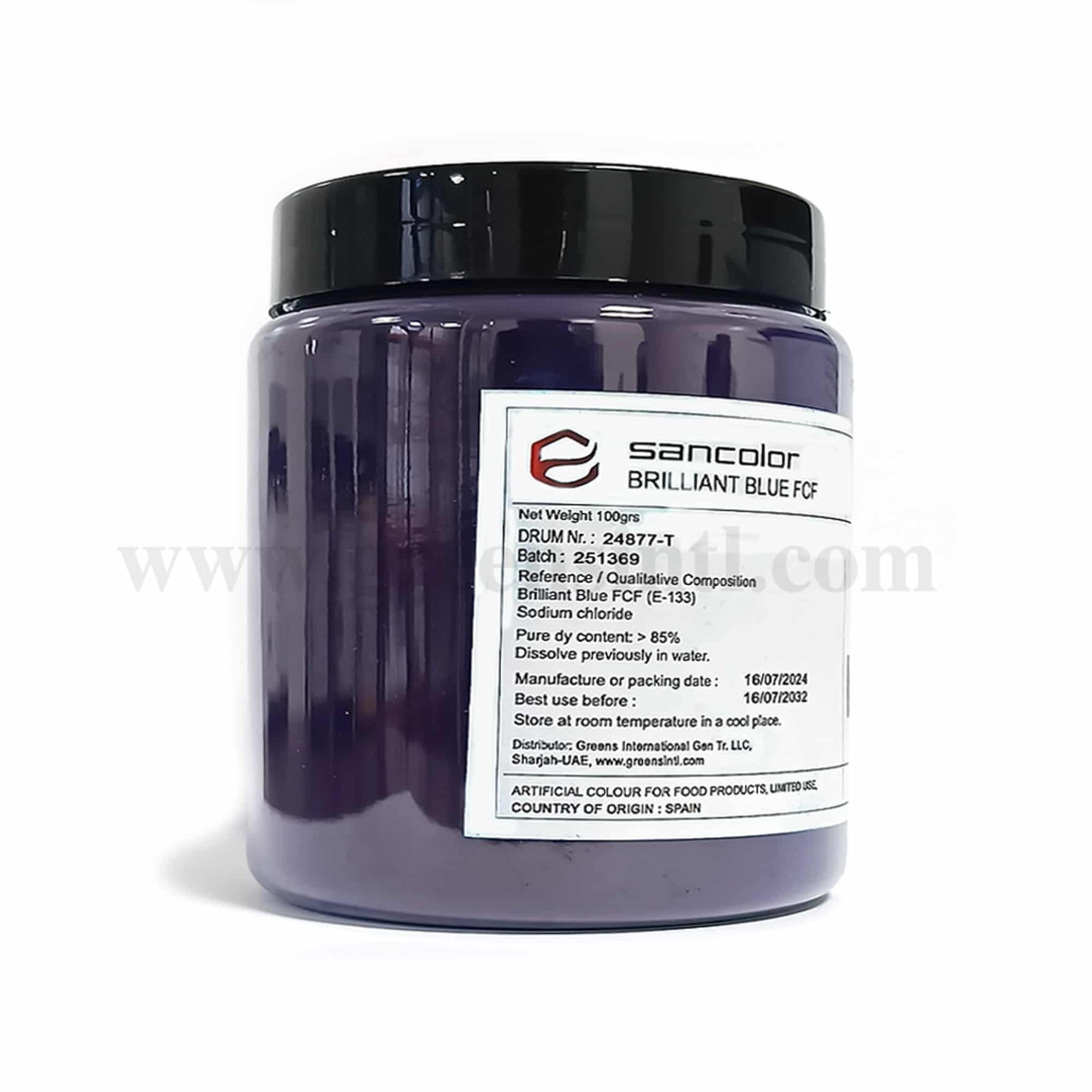 SANCOLOR Natural Food Colour Powder Brilliant Blue FCF 100 g