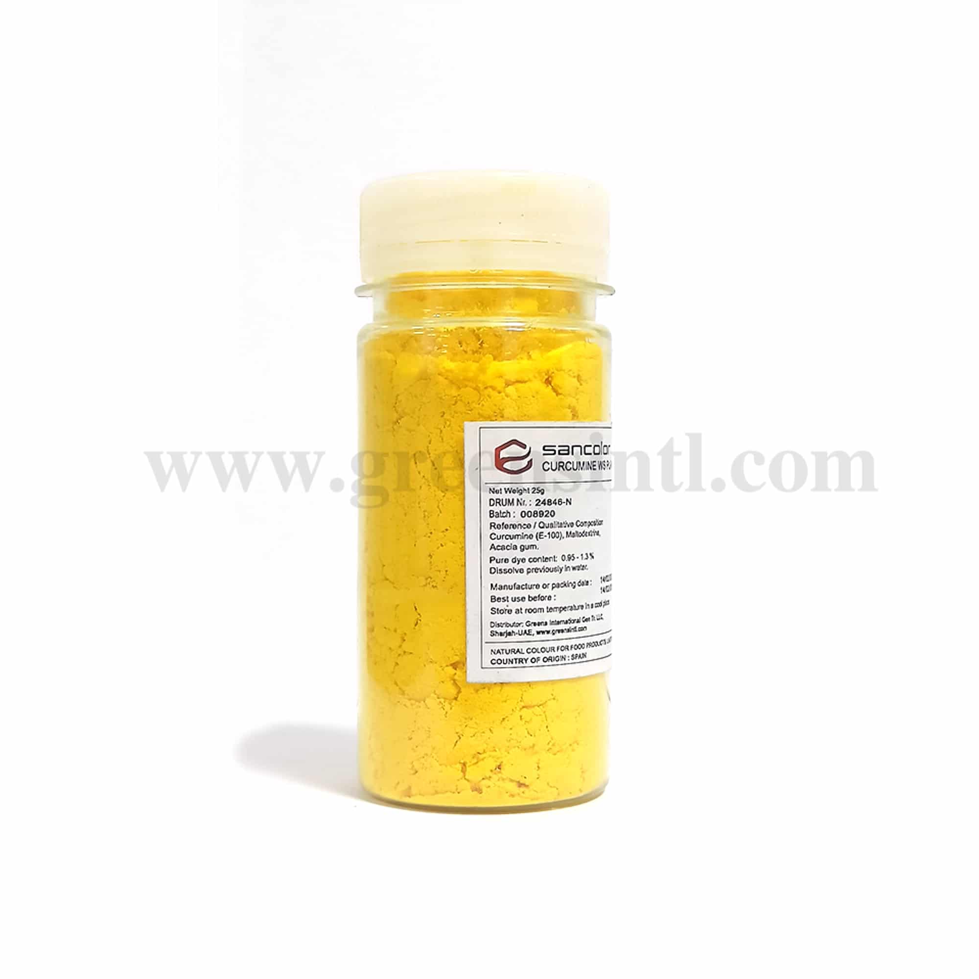 SANCOLOR Food Colour Powder Yellow Curcumine WS-25 g