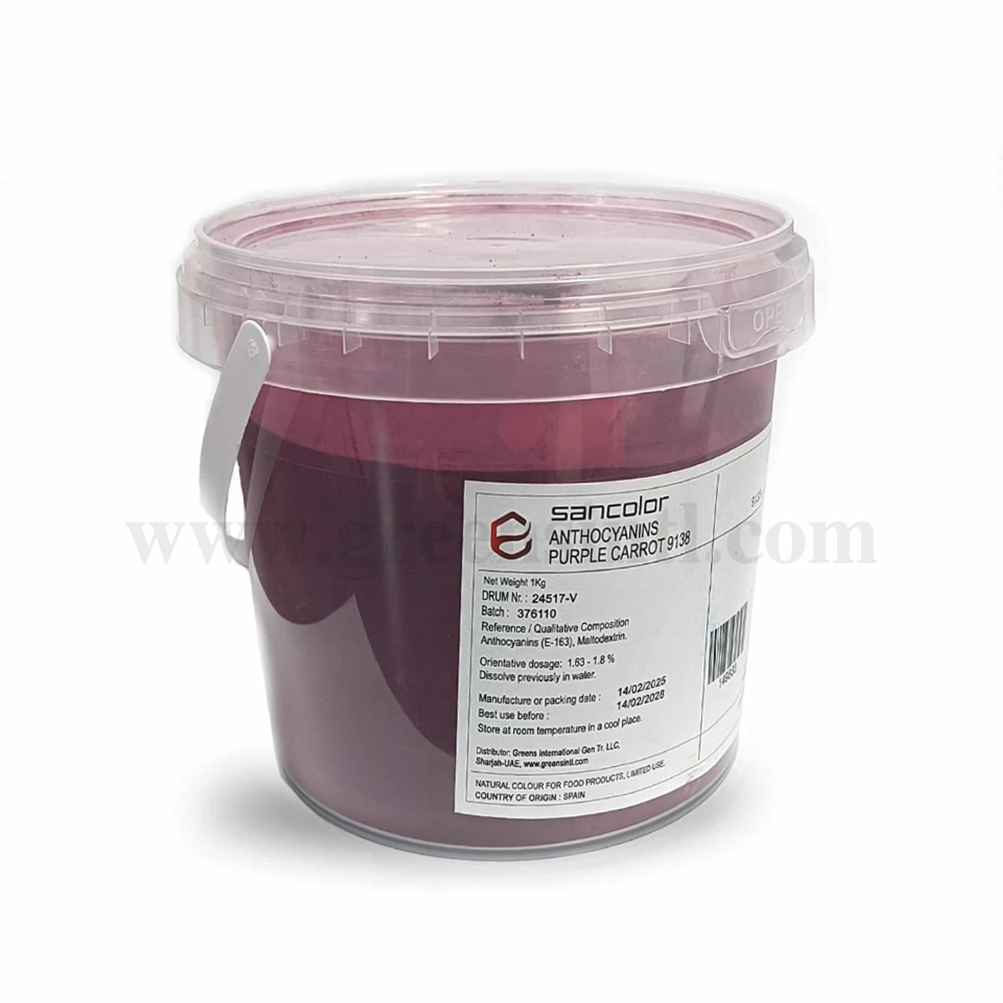 SANCOLOR Natural Food Colour Powder Anthocyanins Purple Carrot 1 Kg