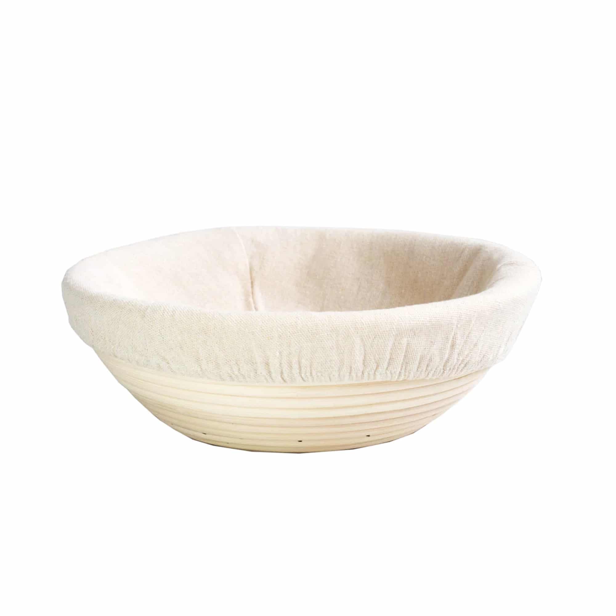 GREENS CHOICE Rattan Bread Proofing Basket Round With Cotton Liner D 250 x h 80 mm