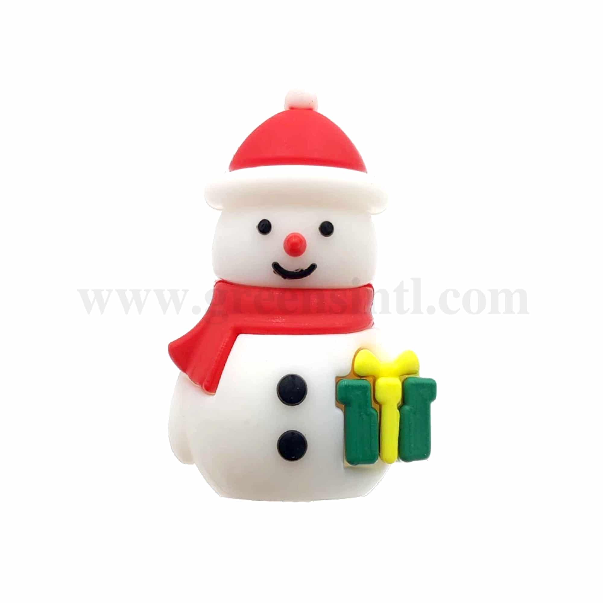 GREENS CHOICE Christmas Cake Topper Snowman with Giftbox 50 x 35 mm