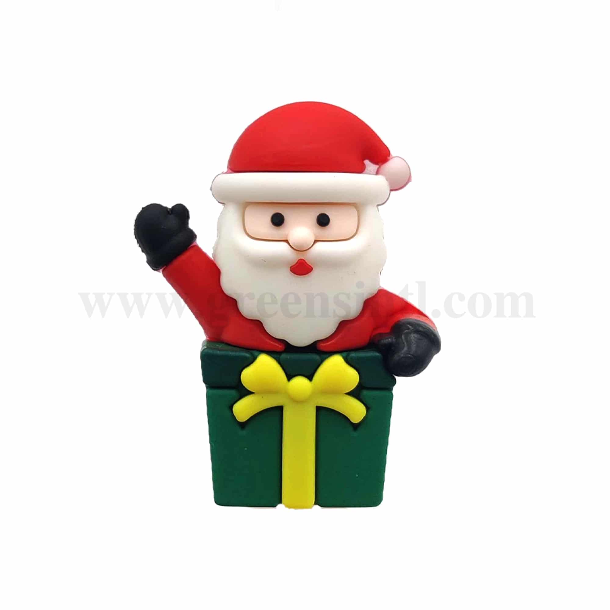 GREENS CHOICE Christmas Cake Topper Santa in Gift Box 50 x 40 mm