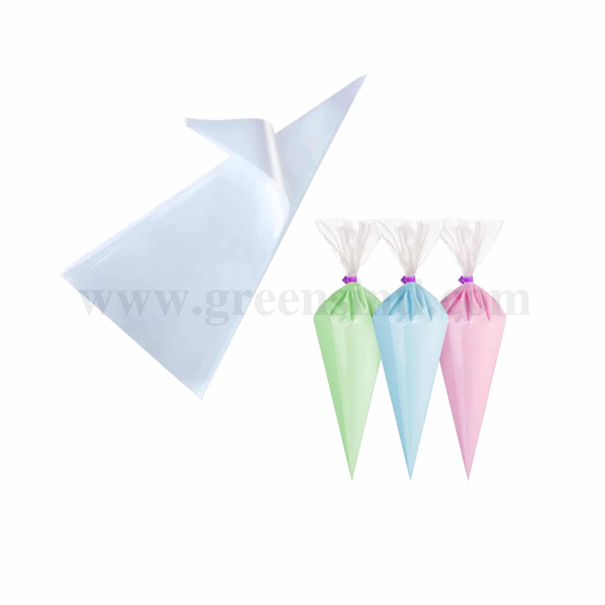 GREENS CHOICE Disposable Piping Bag Transparent Precut 300mm -80 mic-10 Pcs