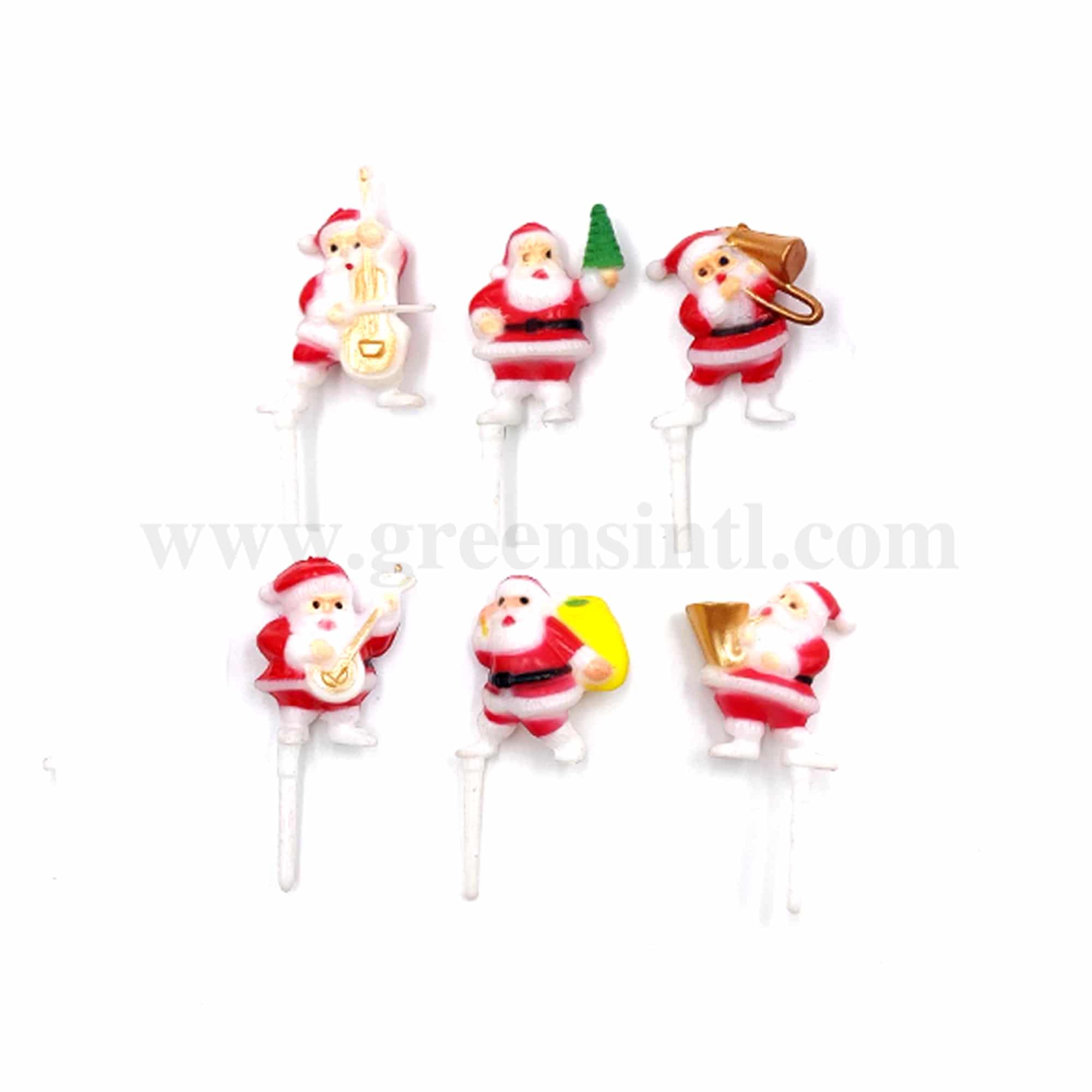 GREENS CHOICE Christmas Cake Topper Santa musical Team 30 x 30 mm-6 Pcs