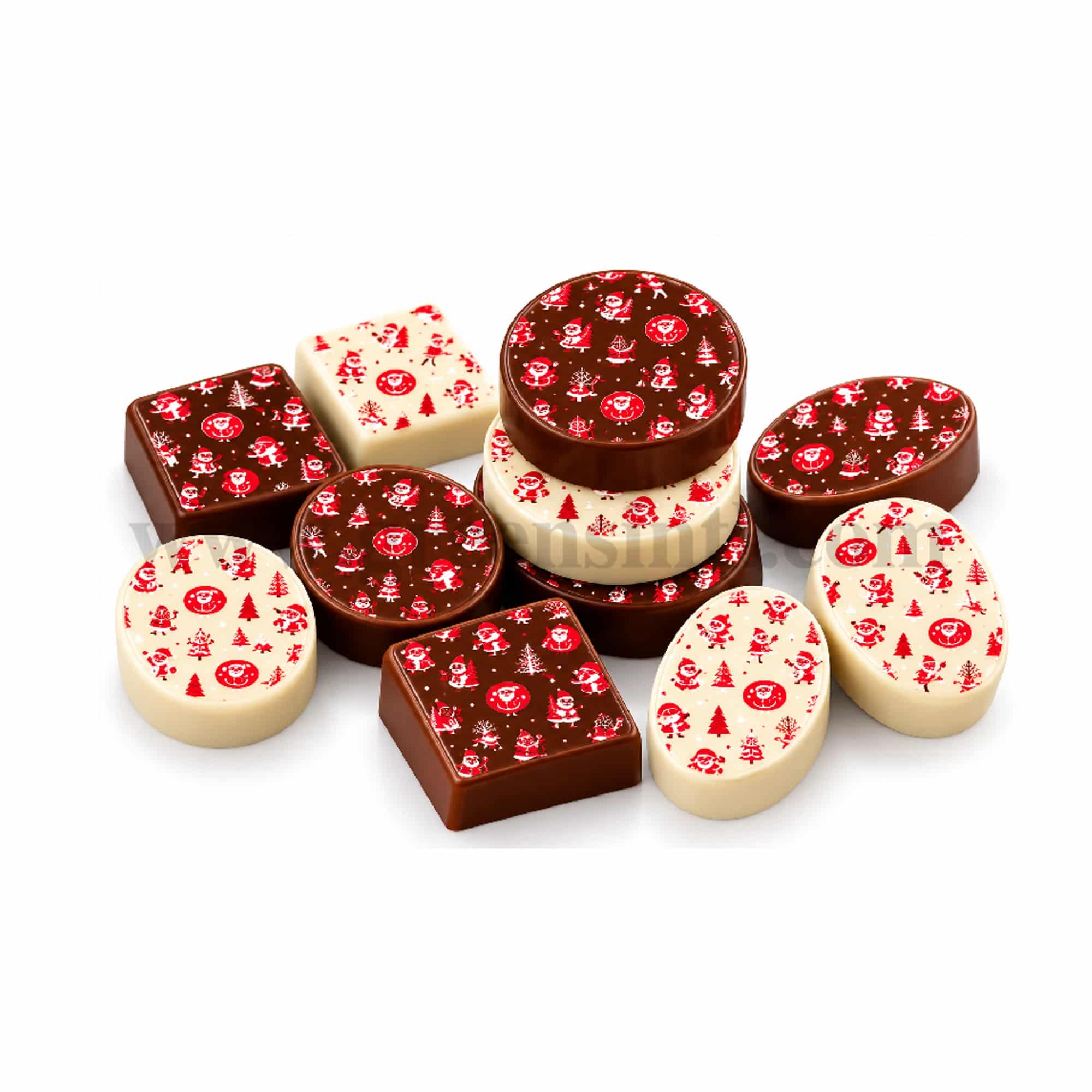 GREENS CHOICE Chocolate Transfer Sheet Christmas Red 250 x 350 mm-5 Sheets