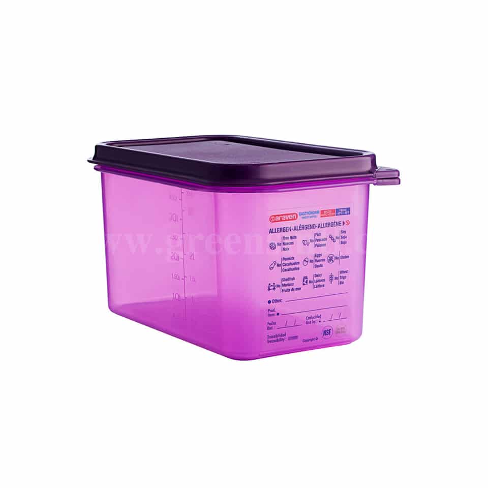 ARAVEN Anti Allergic Polypropylene Airtight Containers GN 1/4 265x162x 150mm-4.3 L