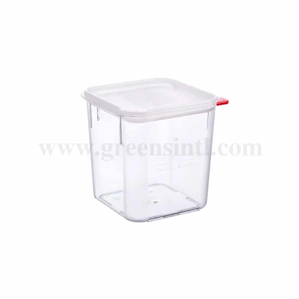 ARAVEN Square Polycarbonate Container with Lid 180x180xh190mm-4 L