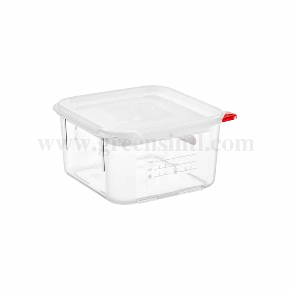 ARAVEN Square Polypropylene Container with Lid  180x180xh100mm-2 L