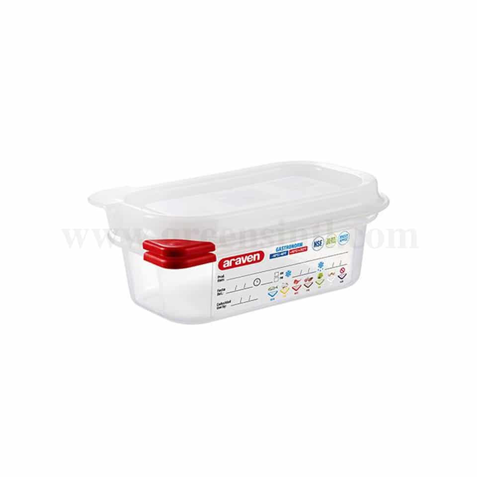 ARAVEN Airtight Food Container with Lid GN 1/9 176x108x65mm-0.6 L