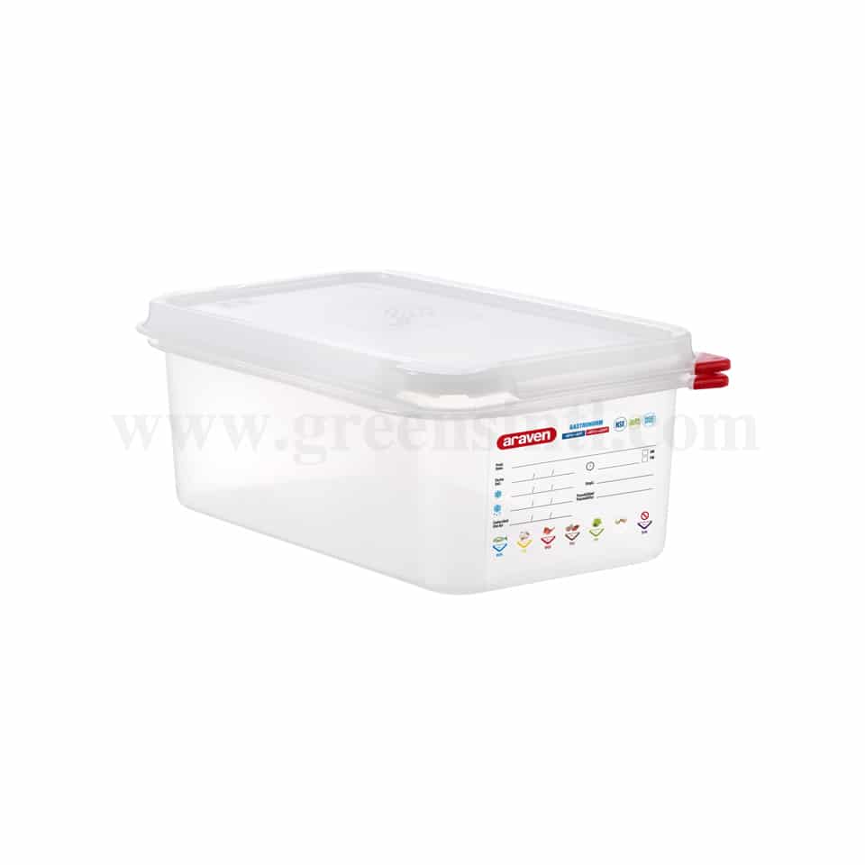 ARAVEN Airtight Food Container with Lid GN 1/4 265x162x100mm-2.8 L