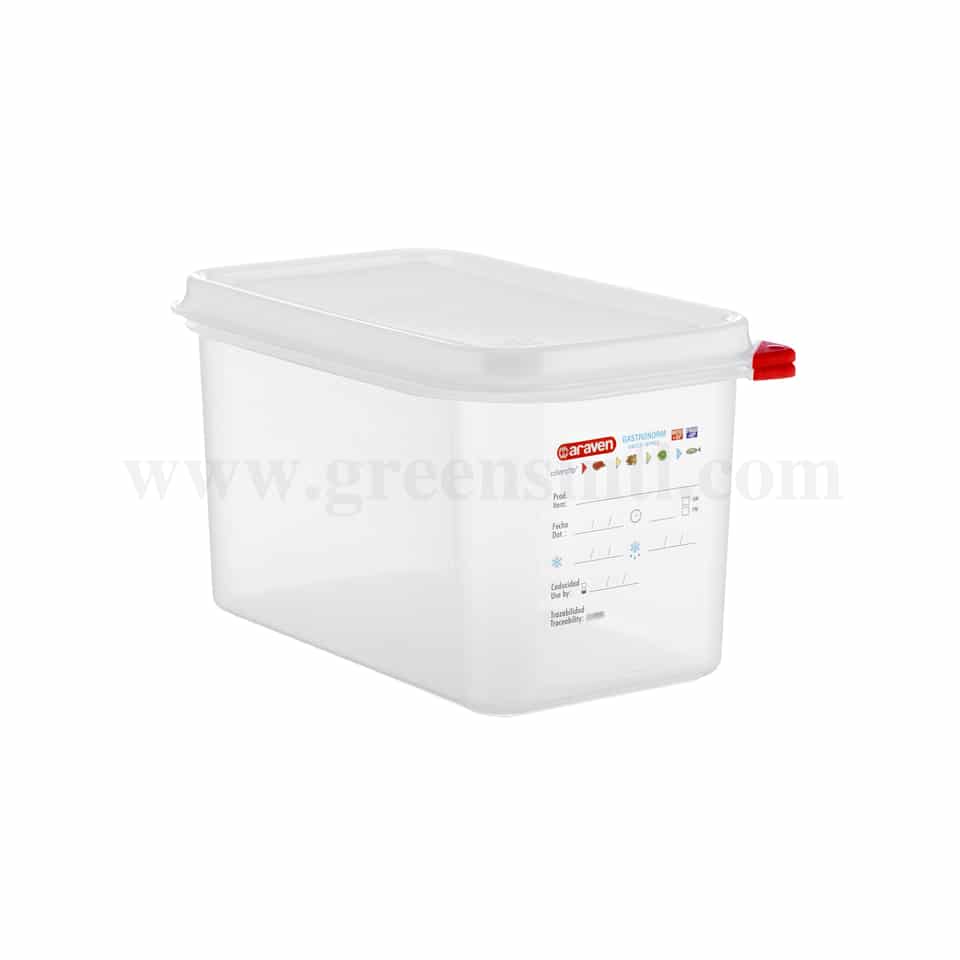 ARAVEN Airtight Food Container with Lid GN 1/4 265x162x150mm-4.3 L