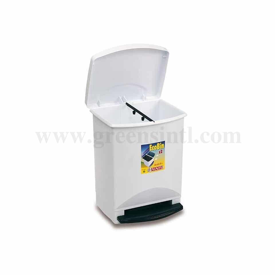 ARAVEN White Pedal Bin 310x335x420 mm-25 L