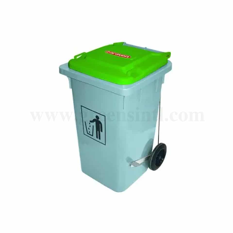 ARAVEN Bin with Wheel Green 490x560xh800mm-100 L