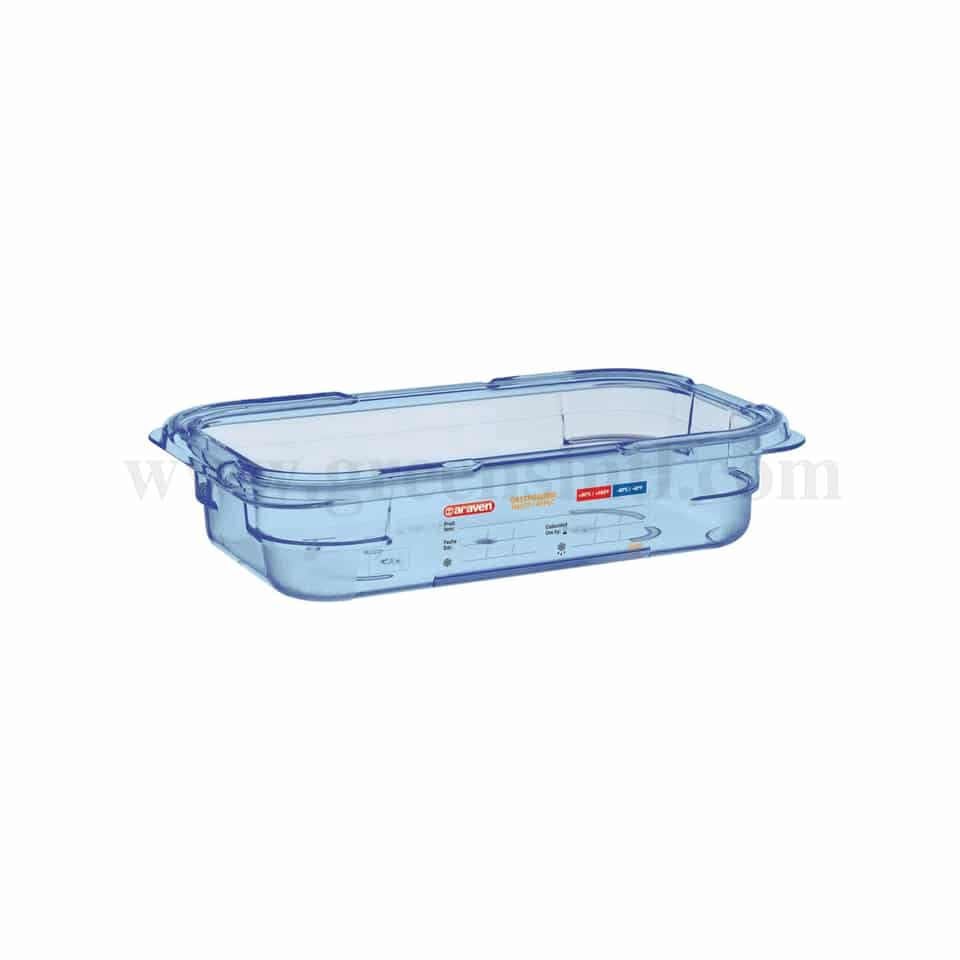 ARAVEN Gastronorm Food Pan BPA Free Blue GN 1/4 265x162xh65mm- 1.6L