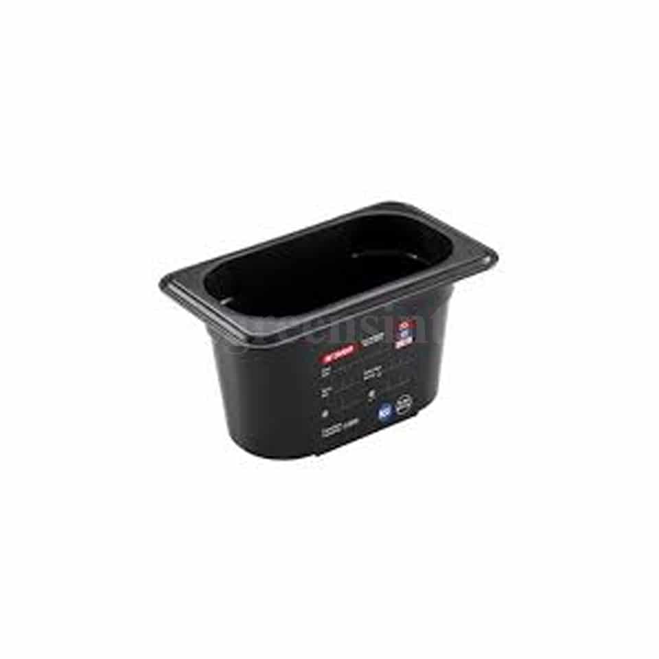 ARAVEN Food Box Black GN 1/9 176x108xh100mm-0.9 L