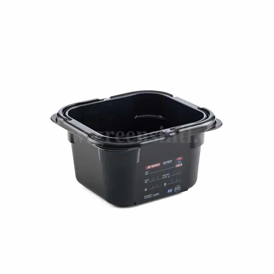 ARAVEN Food Box Black GN 1/6 176x162xh100mm-1.5L