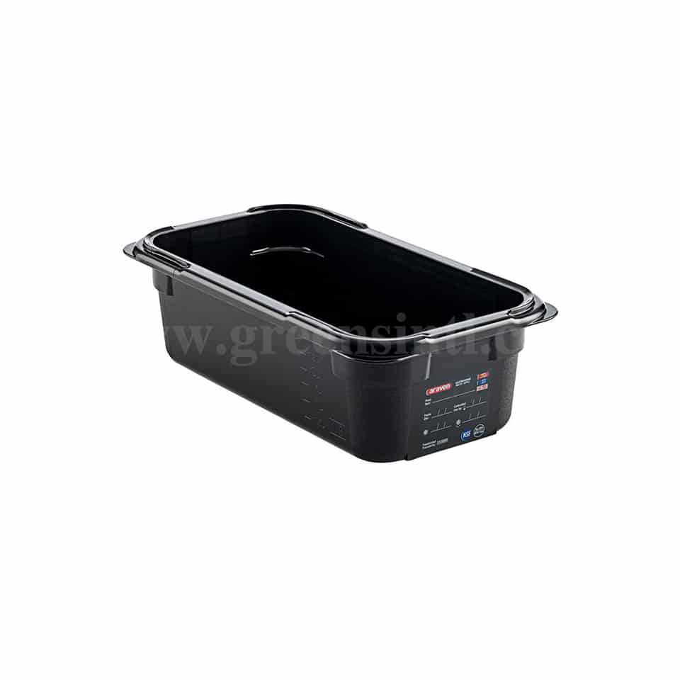 ARAVEN Food Box Black GN 1/3 325x176xh100mm-3.7 L