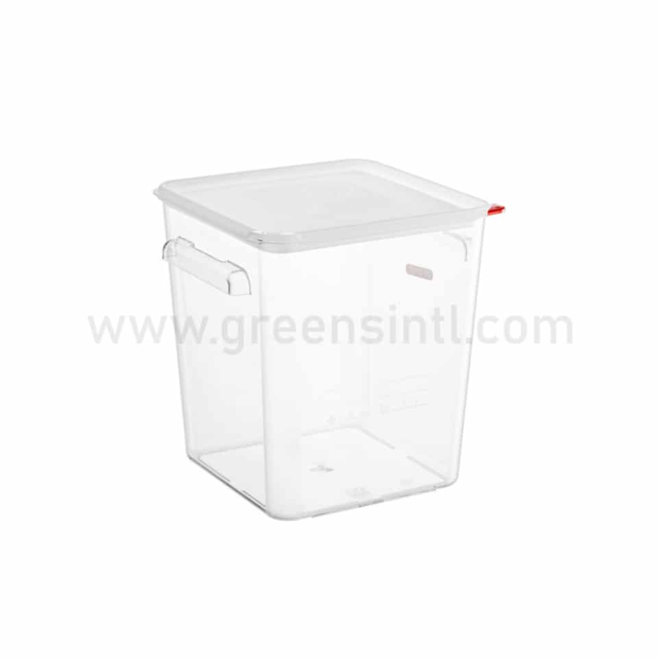 ARAVEN Square Polycarbonate Container with Lid 290x290xh320 mm-18 L