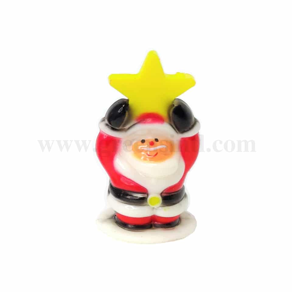 GREENS CHOICE Cake Topper- Santa Claus with Star 45x25mm-100 Pcs