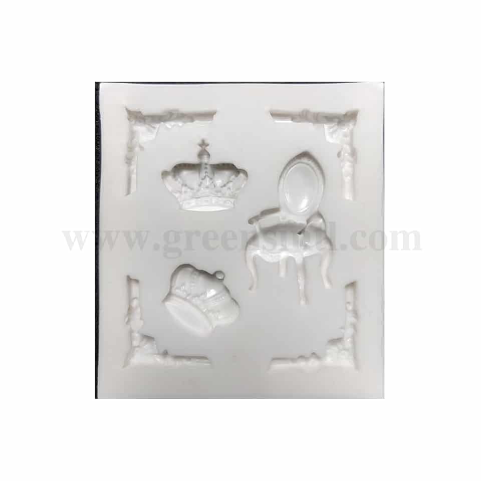 GREENS CHOICE Silicone Mould Crown Chair And Frames 104x94x12mm