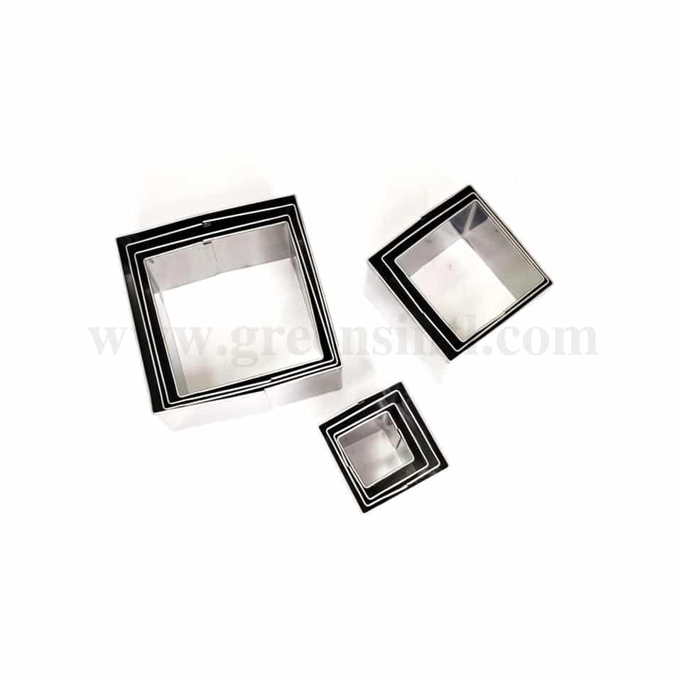 GREENS CHOICE Plain Square Cutters Set of 11