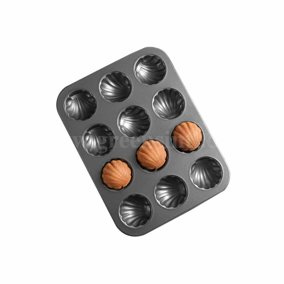 GREENS CHOICE Aluminium 12 Shell cake Pan 350x265x280 mm