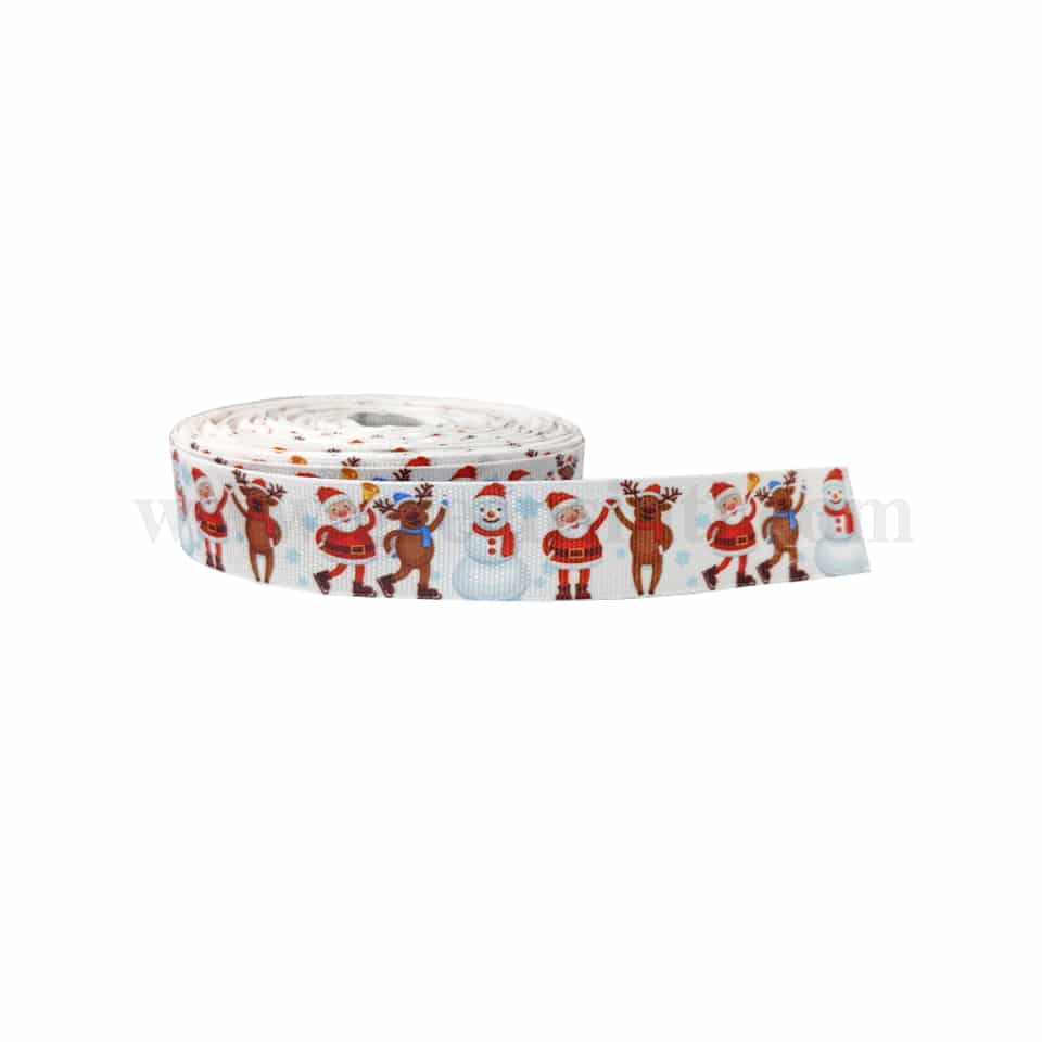 GREENS CHOICE Ribbon with Santa Claus,Snowman and Reindeer 25mmx 30 m