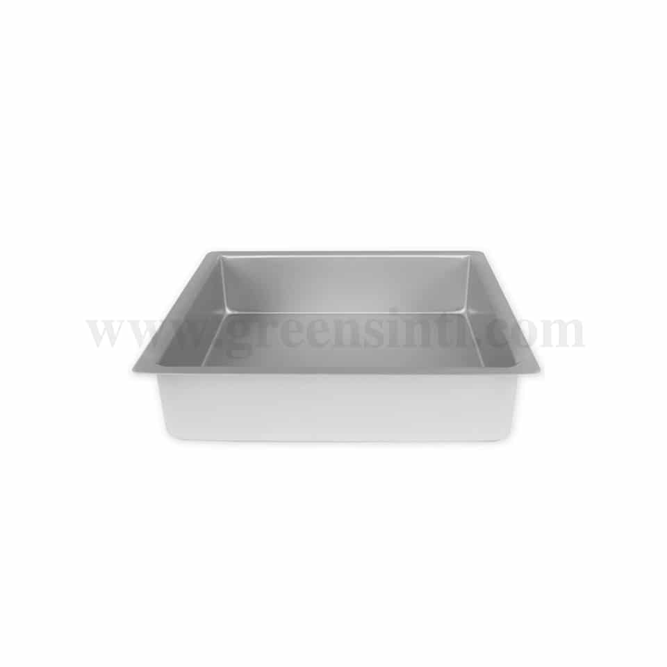 GREENS CHOICE Square Cake Pan Aluminium 7 Inch x H 3 Inch