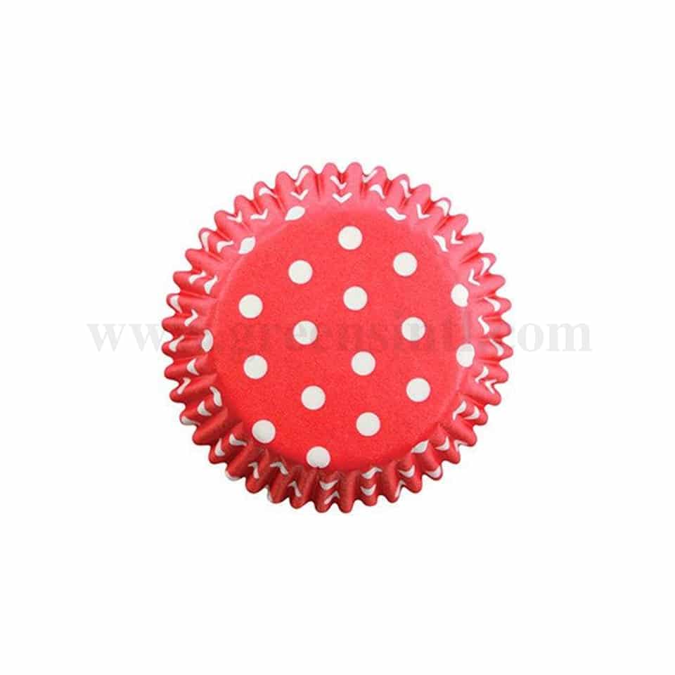 GREENS CHOICE Red Polka Dots Cup Cake Baking Cases Standard Size 1000 Pcs