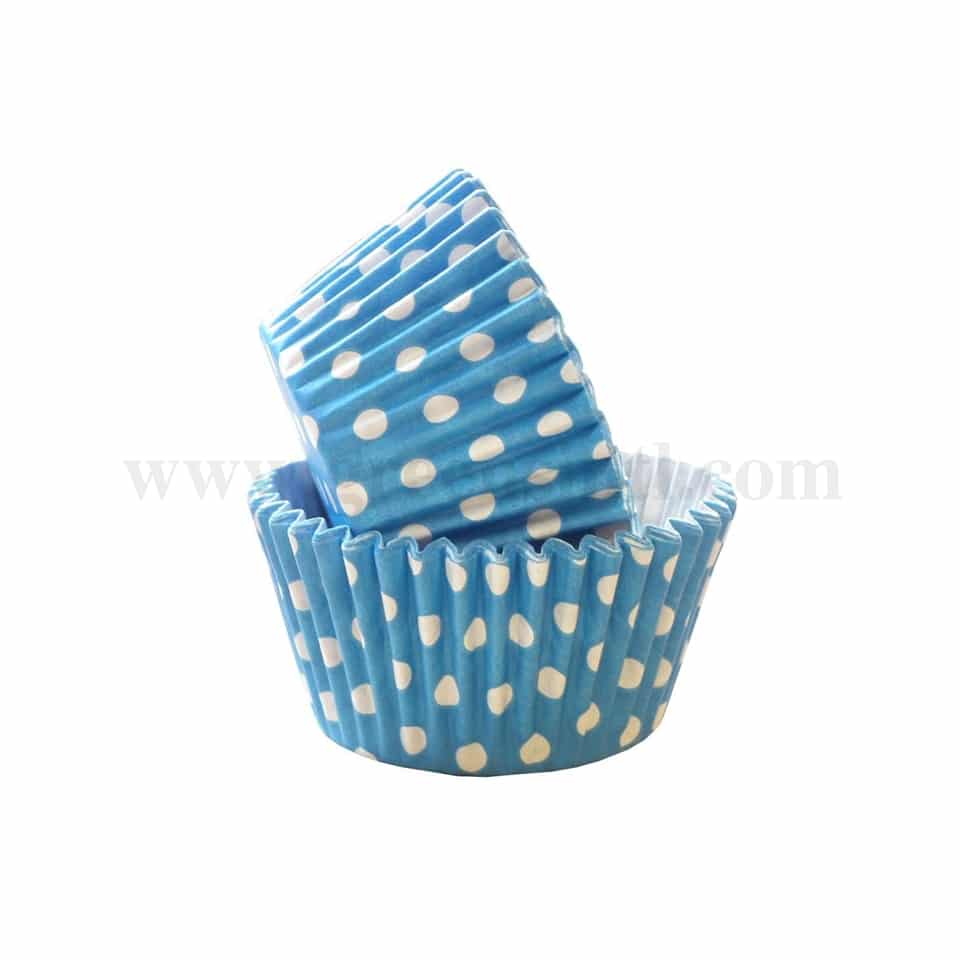 GREENS CHOICE Blue Polka Dots Cup Cake Baking Cases Standard Size 1000 PCs