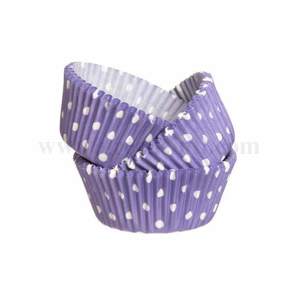 GREENS CHOICE Lavender Polka Dots Cup Cake Baking Cases Standard Size 1000 Pcs