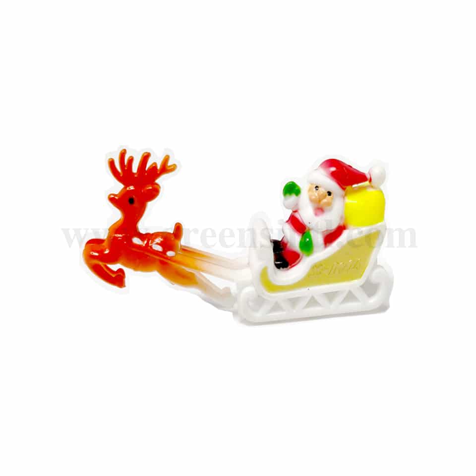 GREENS CHOICE Cake Topper- Santa in Sledge 95x19 mm- 5 Pcs