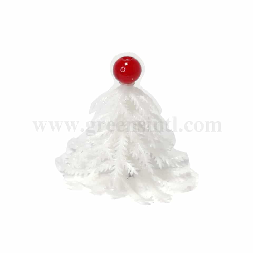 GREENS CHOICE Cake Topper- White Tree with Red Ball H 50 mm-5 Pcs