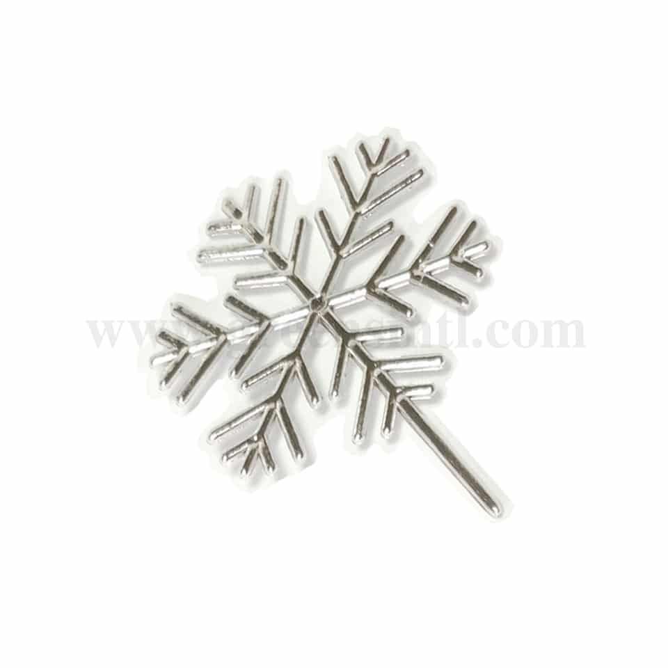 GREENS CHOICE Cake Topper- Snowflake Silver 50 mm-5 Pcs