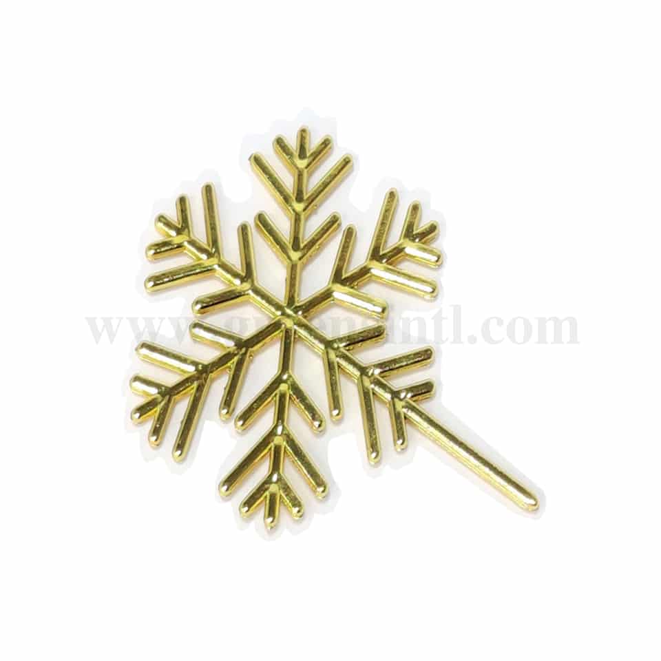 GREENS CHOICE Cake Topper- Snowflake Gold 50 mm-5 Pcs