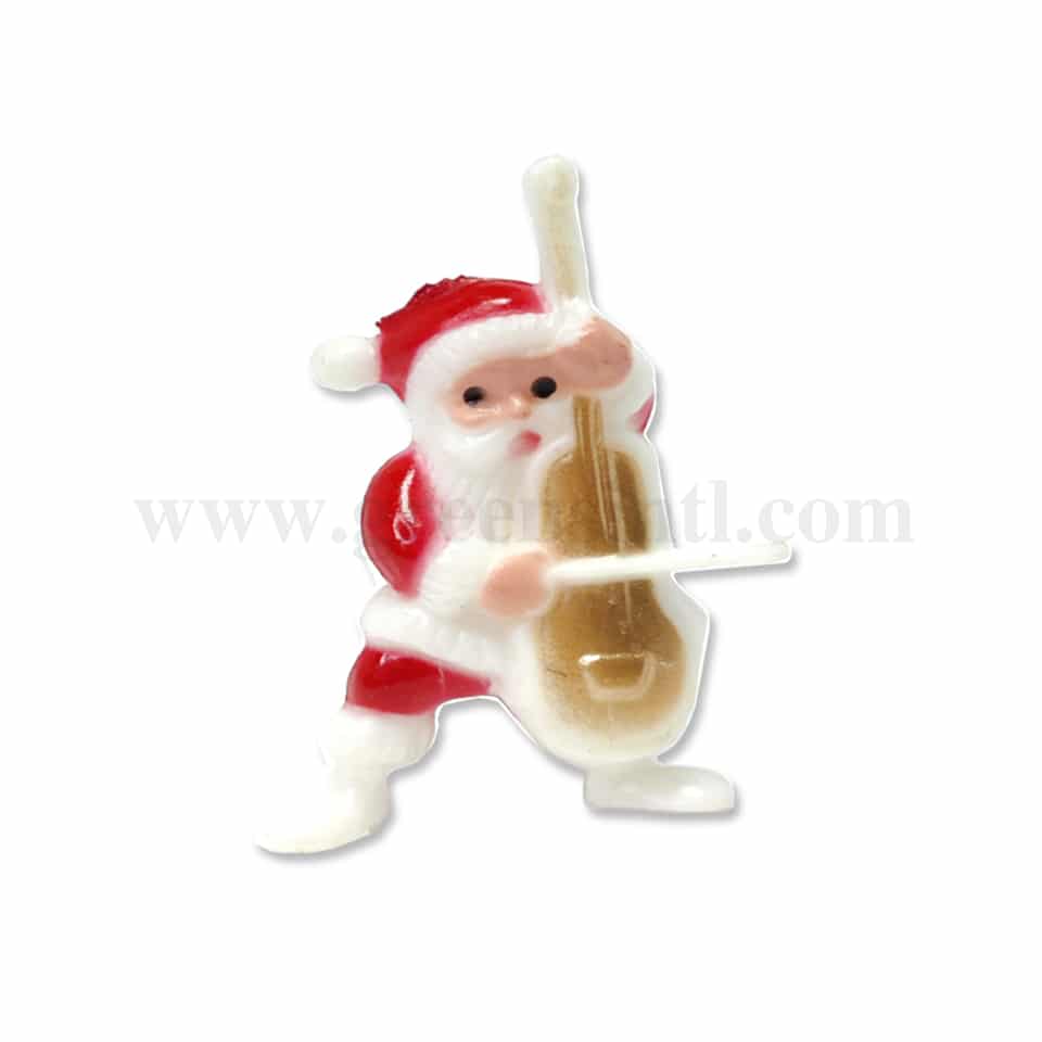 GREENS CHOICE Cake Topper- Santa Claus with Violin L 30 mm-5 Pcs