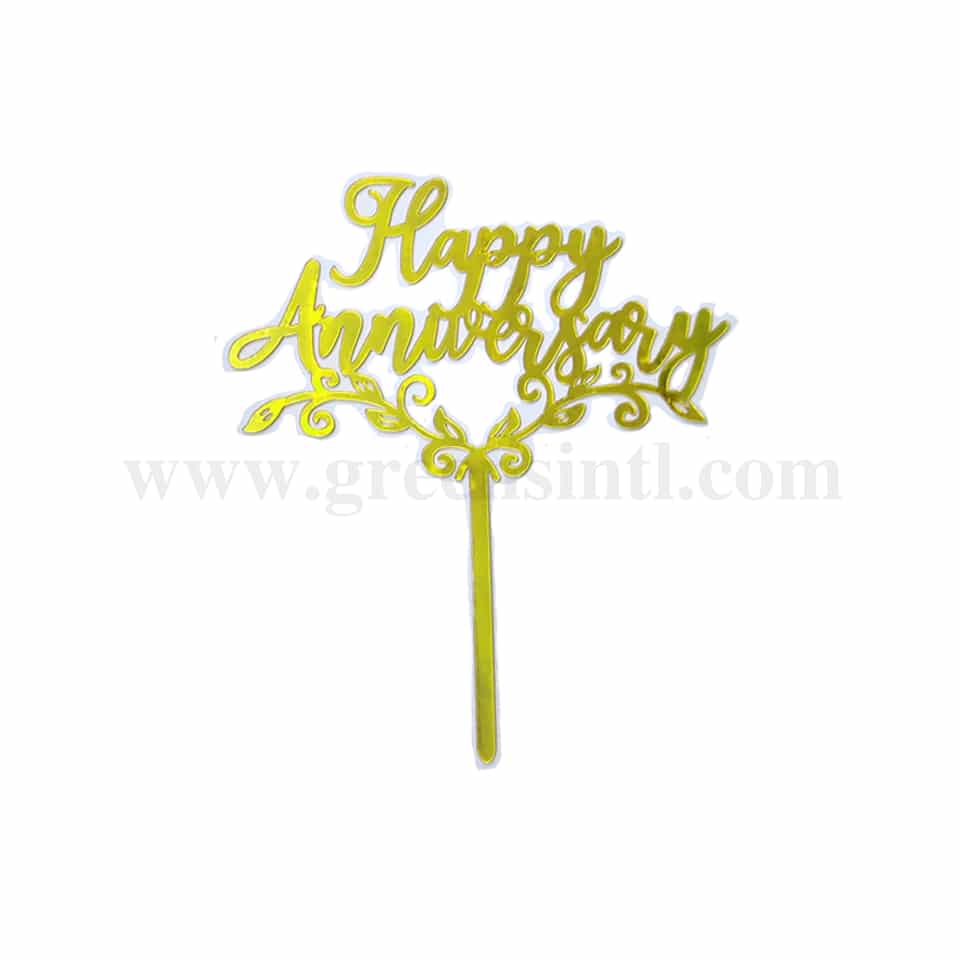 GREENS CHOICE Cake Topper Happy Anniversary 115x95 mm