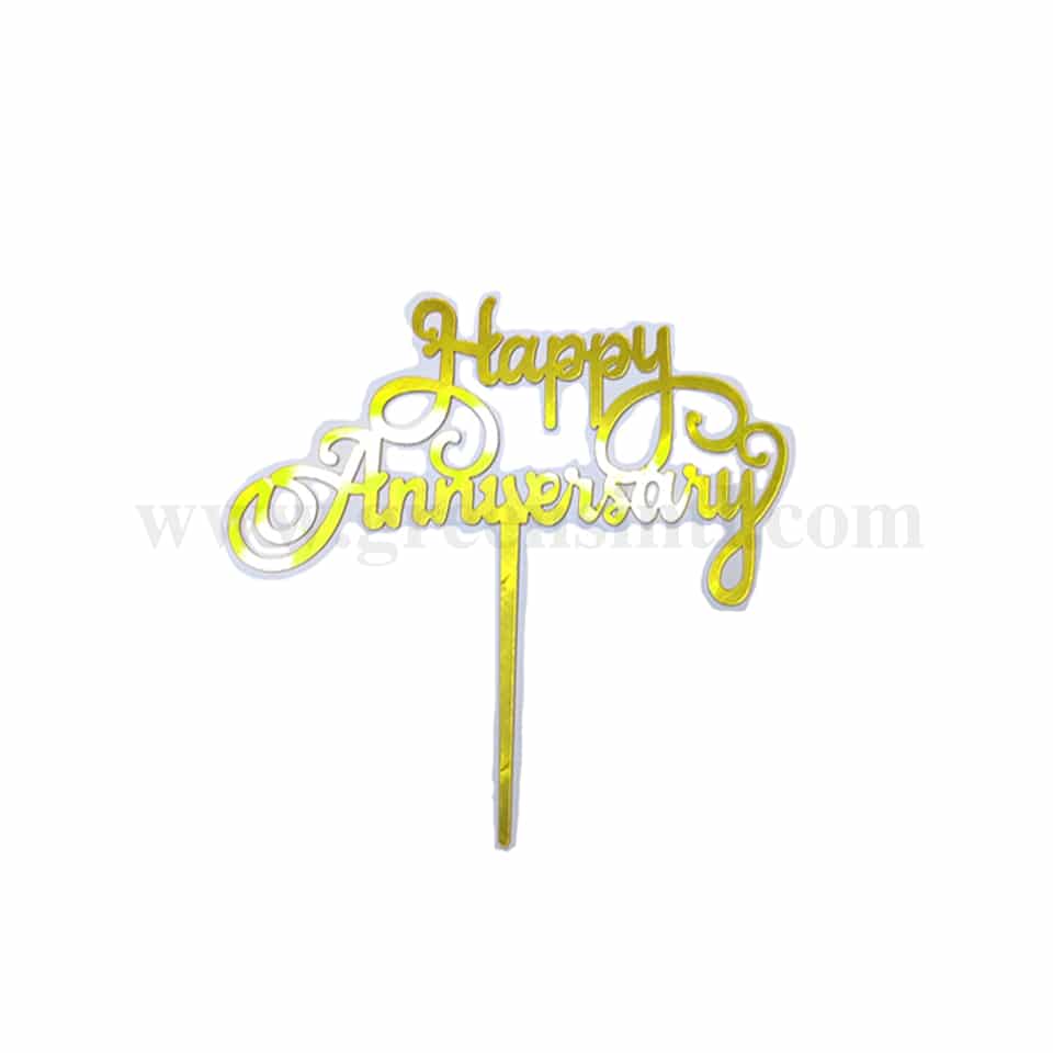 GREENS CHOICE Cake Topper Happy Anniversary 125x80 mm