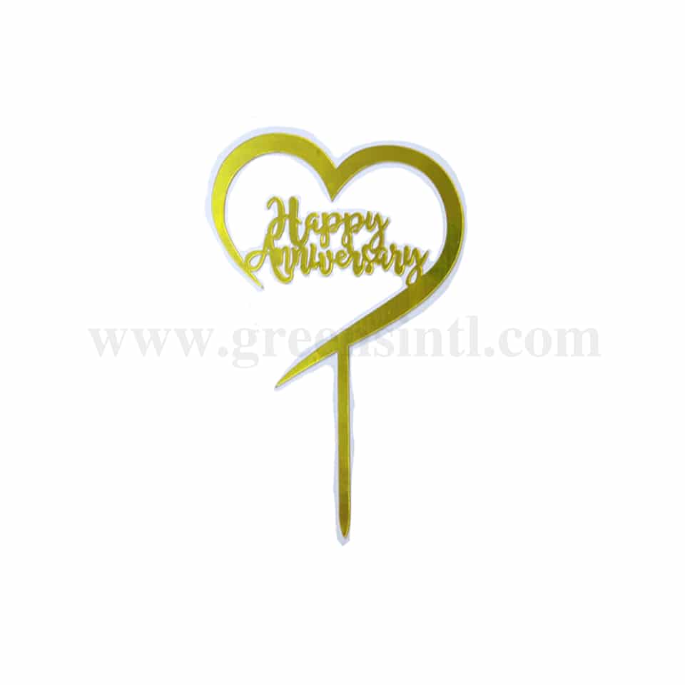 GREENS CHOICE Cake Topper Happy Anniversary 110x90 mm