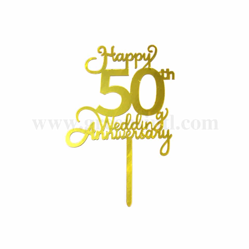 GREENS CHOICE Cake Topper Happy 50th Anniversary 103x115 mm