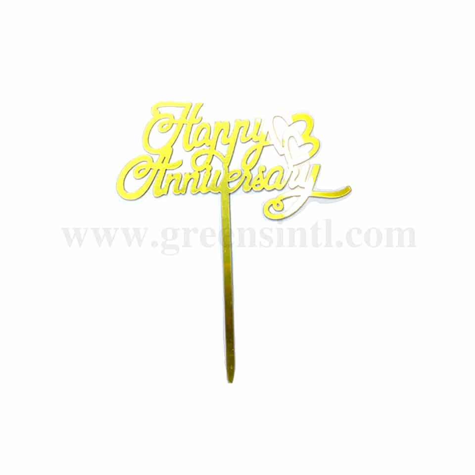 GREENS CHOICE Cake Topper Happy Anniversary 115x40 mm