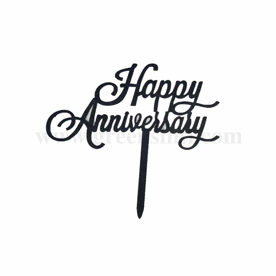 GREENS CHOICE Cake Topper Happy Anniversary 110x80 mm