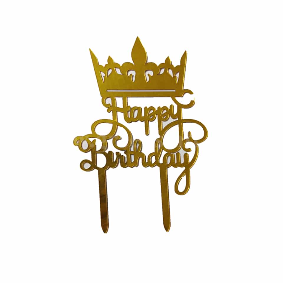 GREENS CHOICE Cake Topper Happy Birthday Crown 100x125 mm