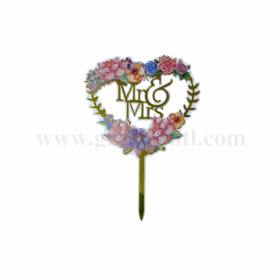 GREENS CHOICE Cake Topper Mr&Mrs 100x95 mm