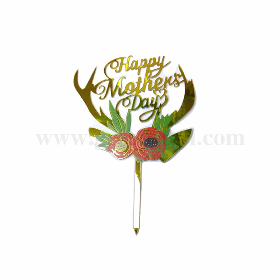GREENS CHOICE Cake Topper Happy Mothers Day 100x100 mm