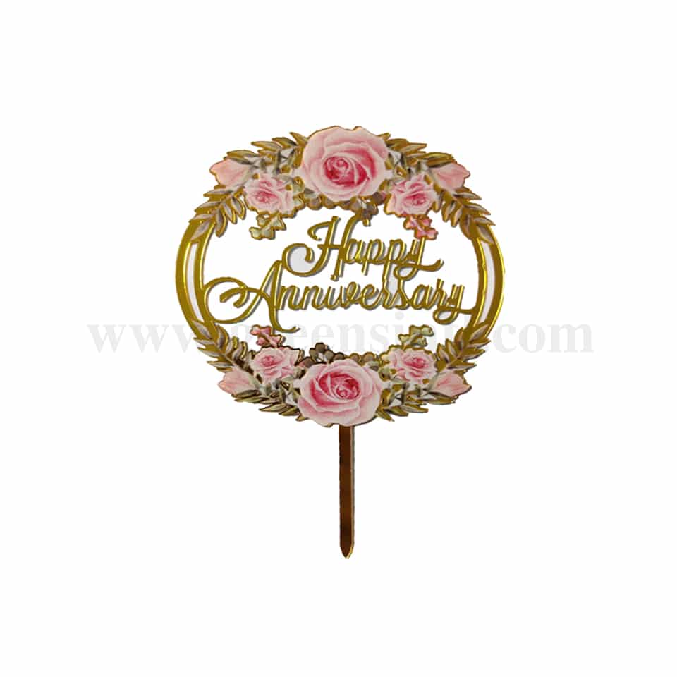 GREENS CHOICE Cake Topper Happy Anniversary 110x105 mm