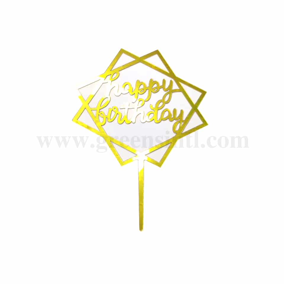 GREENS CHOICE Cake Topper Happy Birthday 105x105 mm