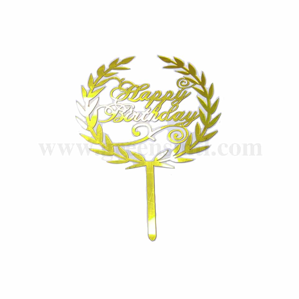 GREENS CHOICE Cake Topper Happy Birthday 100x95 mm