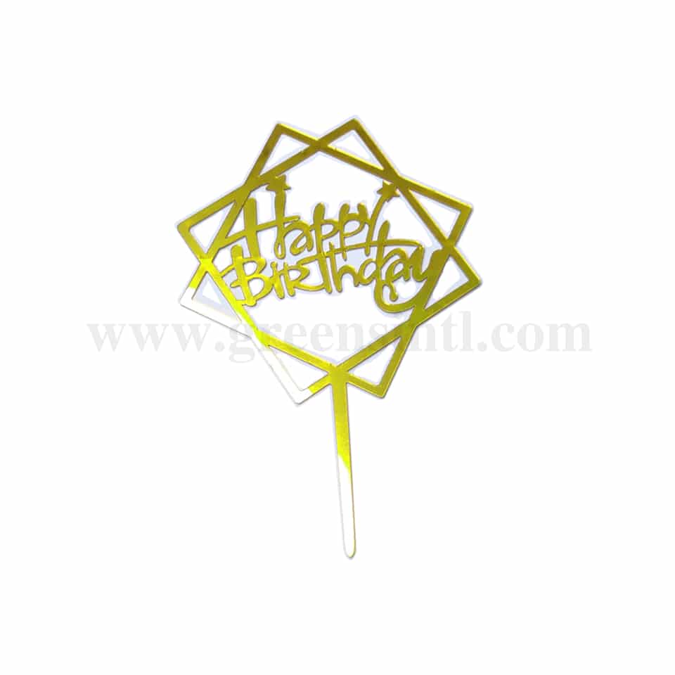 GREENS CHOICE Cake Topper Happy Birthday 105x105 mm